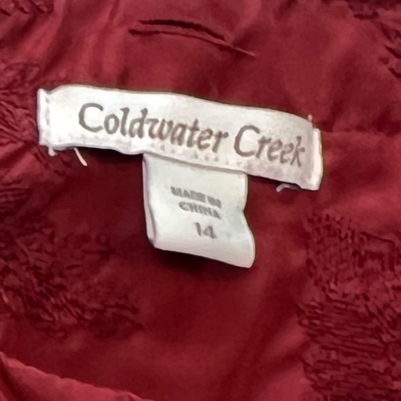 Coldwater Creek Women Quilted Jacket Burgundy Lightweight Coat L 14 Christmas - Picture 8 of 12